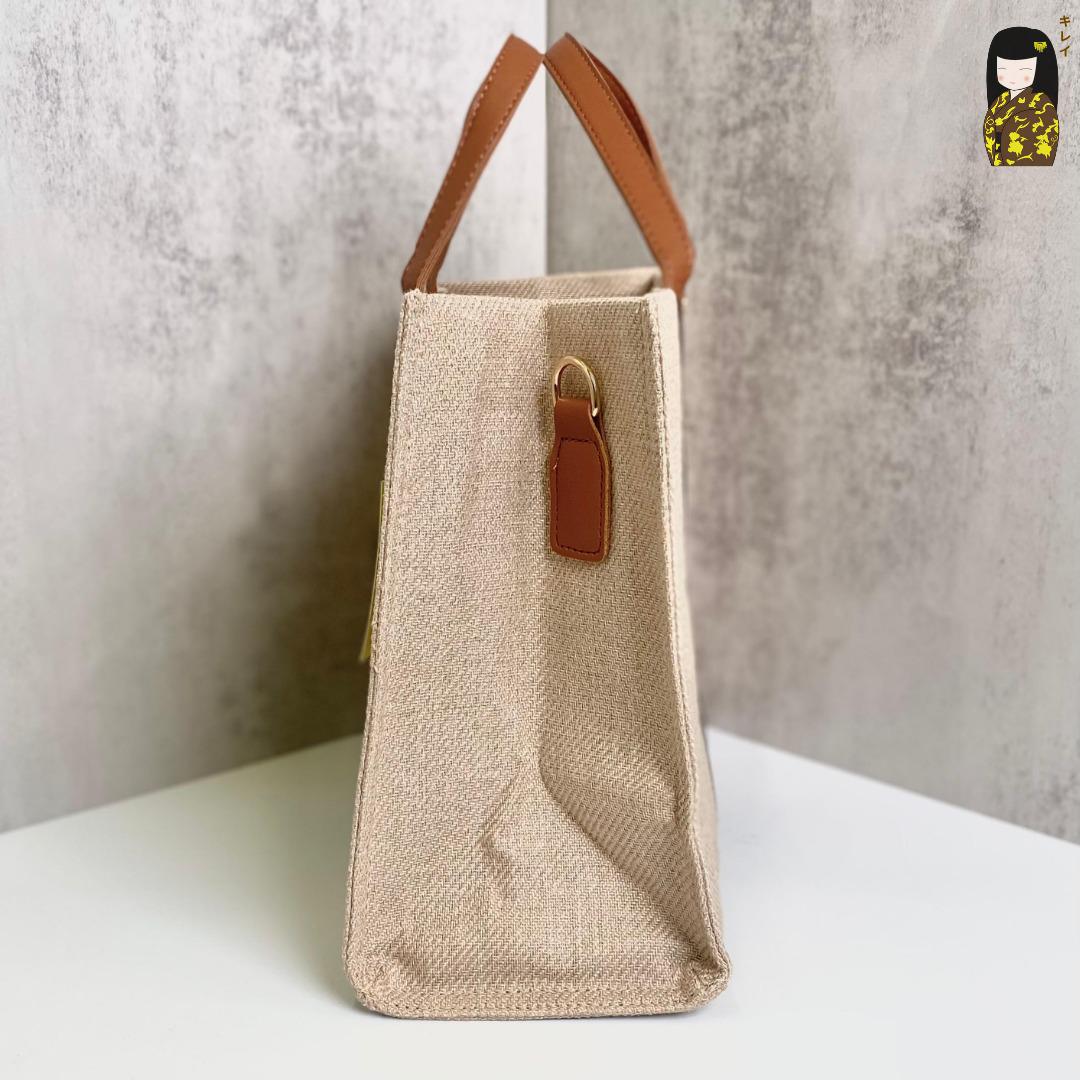 Kirei ECO stripes canvas tote HD Brown Black