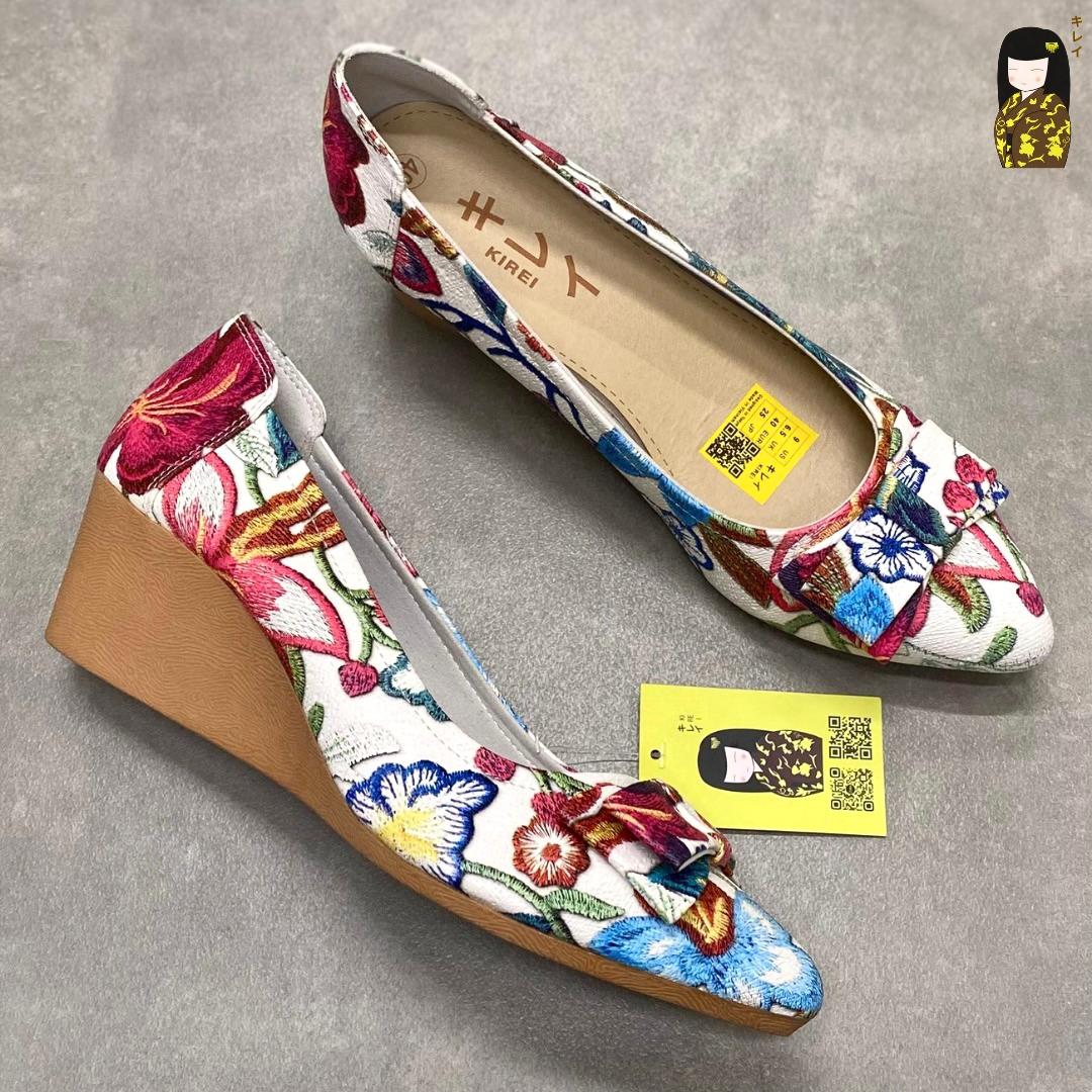 Kirei Office Hi 3D Wedge Shoes FEP 5P Pink White