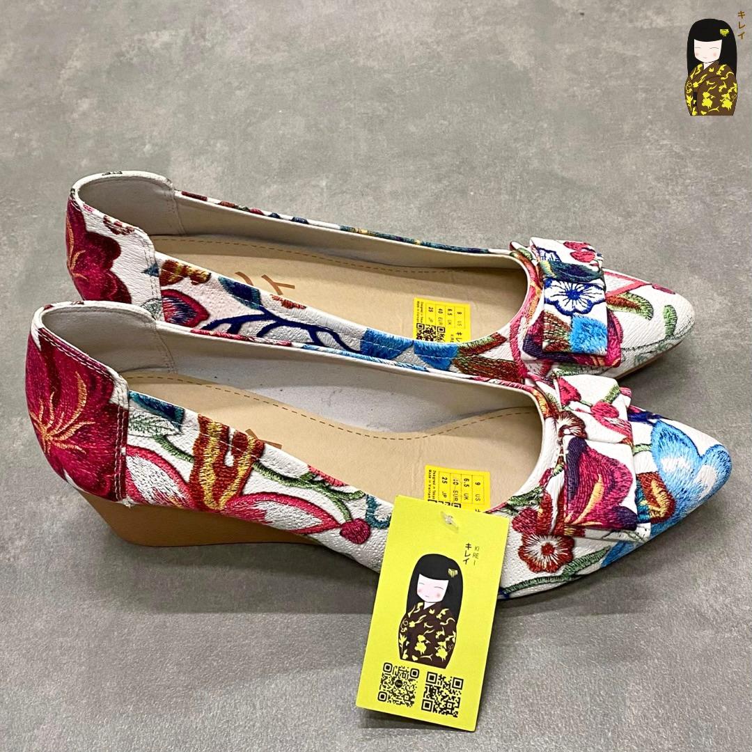 Kirei Office Hi 3D Wedge Shoes FEP 5P Pink White