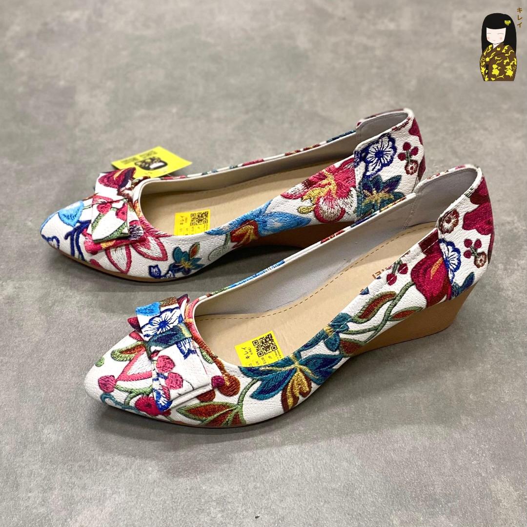 Kirei Office Hi 3D Wedge Shoes FEP 5P Pink White
