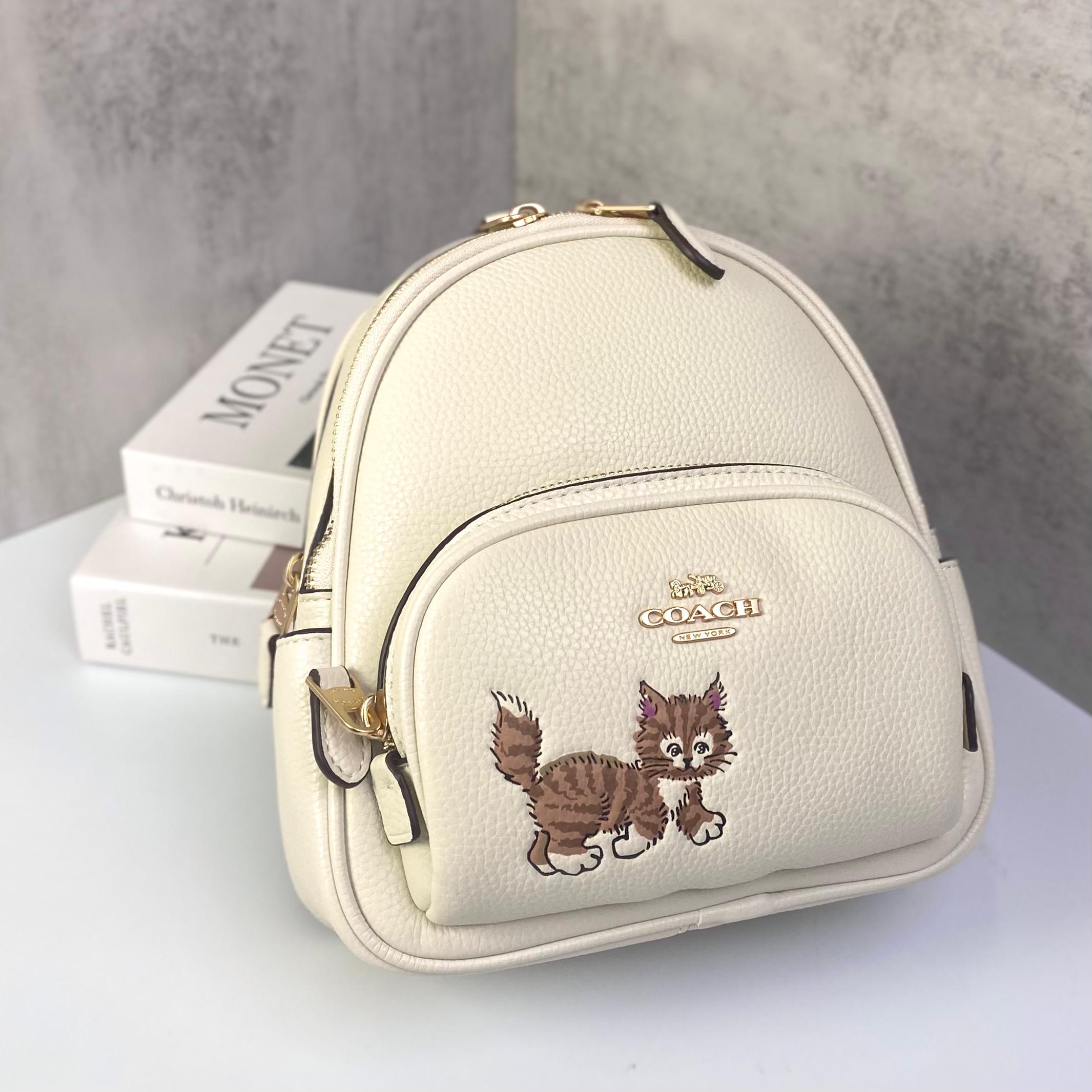 Balo Coach Mini With Dancing Kitten DS White - 20x23x9cm