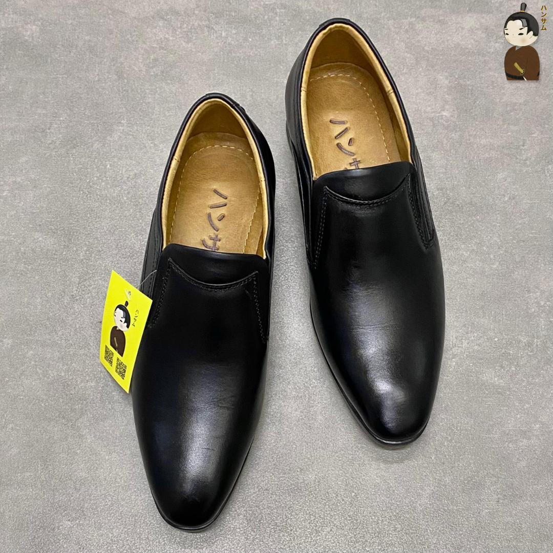 Hansamu smooth leather dress shoes HI Black