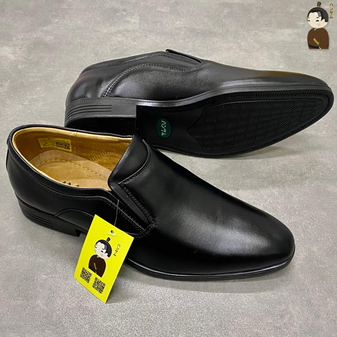 Hansamu smooth leather dress shoes HI Black