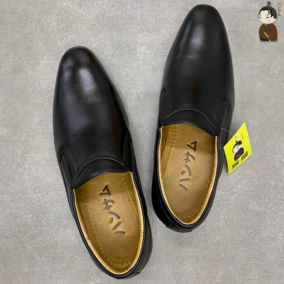 Hansamu smooth leather dress shoes HI Black