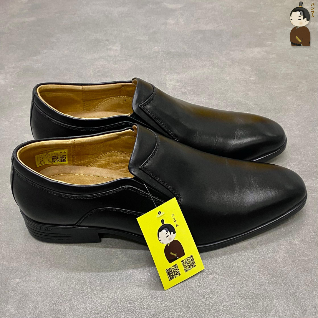 Hansamu smooth leather dress shoes HI Black