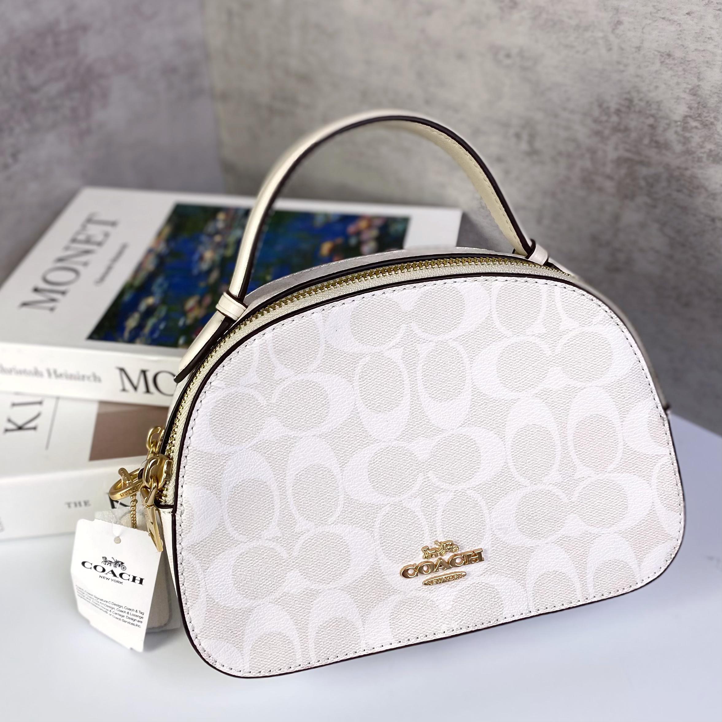 Túi Xách Coach Serena Satchel Canvas DS White - 21x14.5x6.5cm