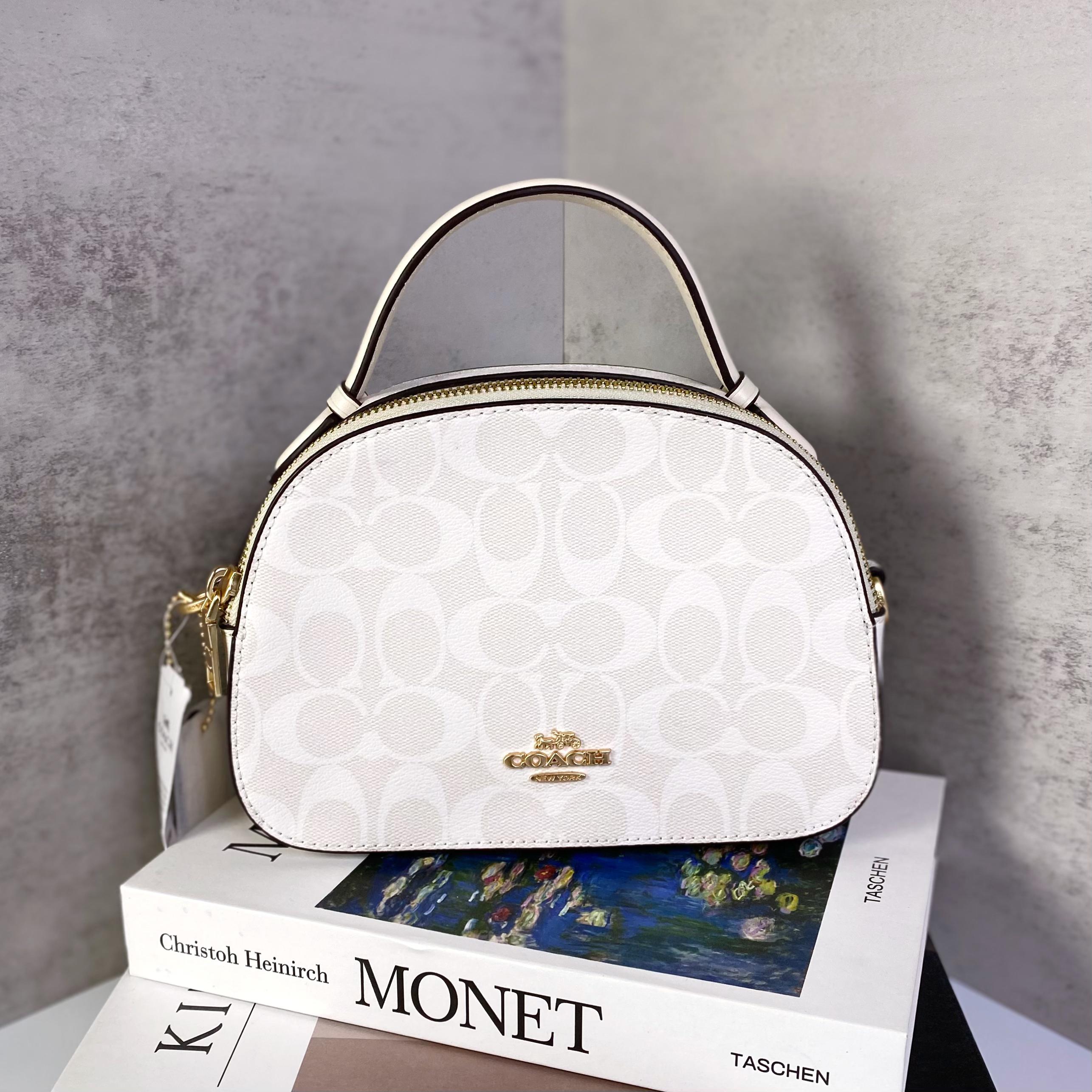 Túi Xách Coach Serena Satchel Canvas DS White - 21x14.5x6.5cm