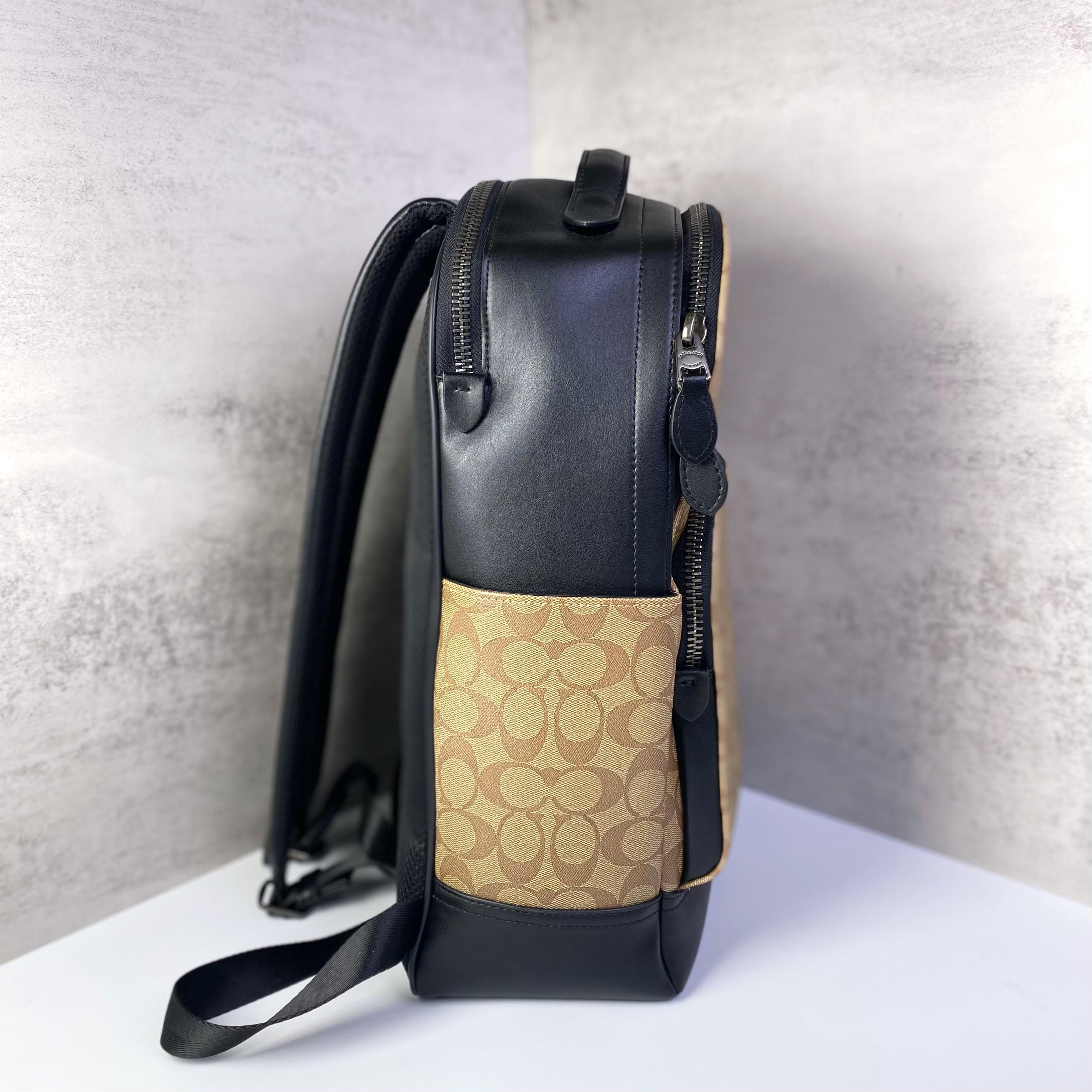 Balo Coach Graham Men Backpack In Signature Canvas DS Brown