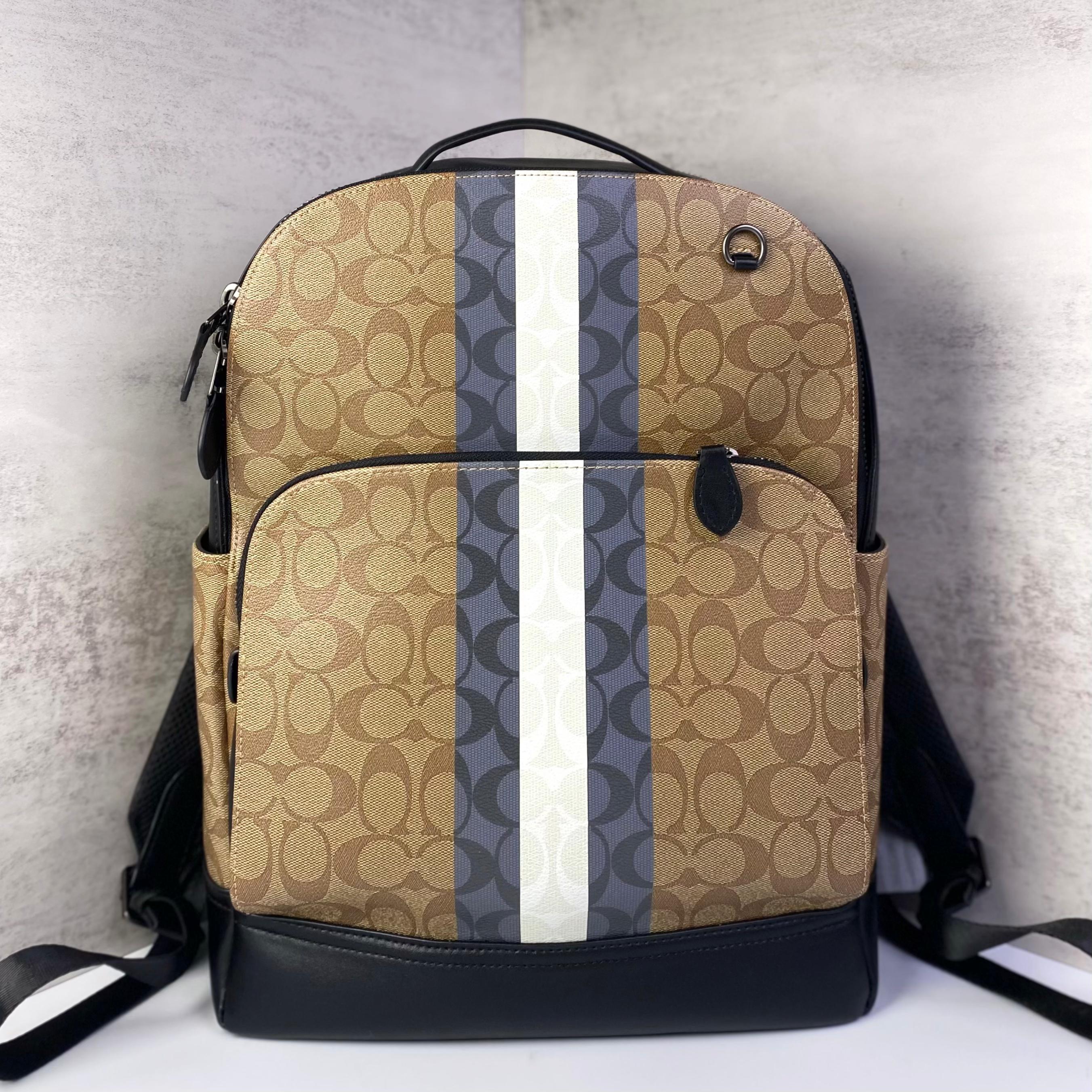Balo Coach Graham Men Backpack In Signature Canvas DS Brown