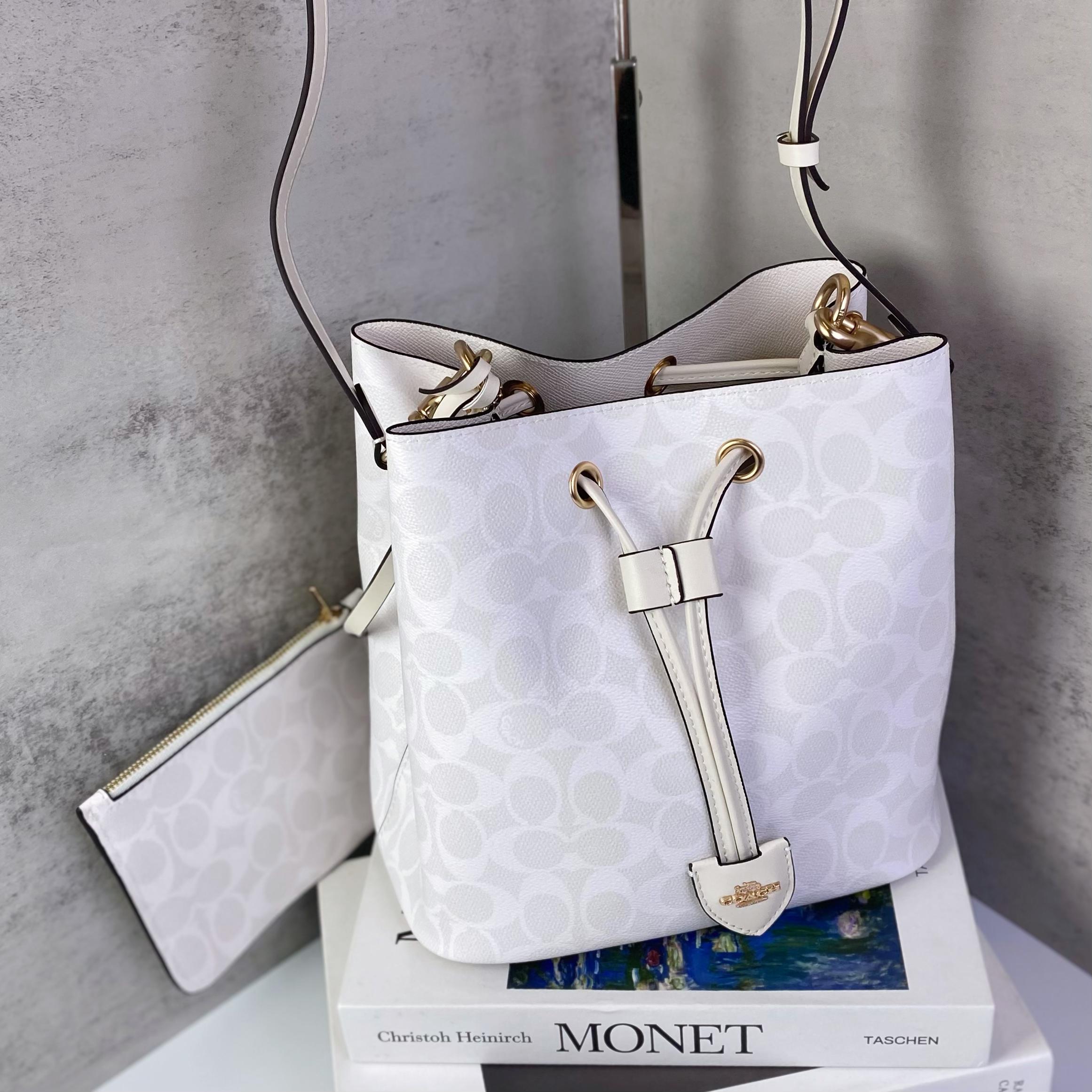 Túi Coach Rowan Bucket Bag In Signature Canvas DS White