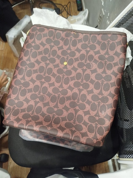 Túi Coach Bleecker Bucket Bag In Signature Canvas DS D.Brown - 28x29.5x17.5cm