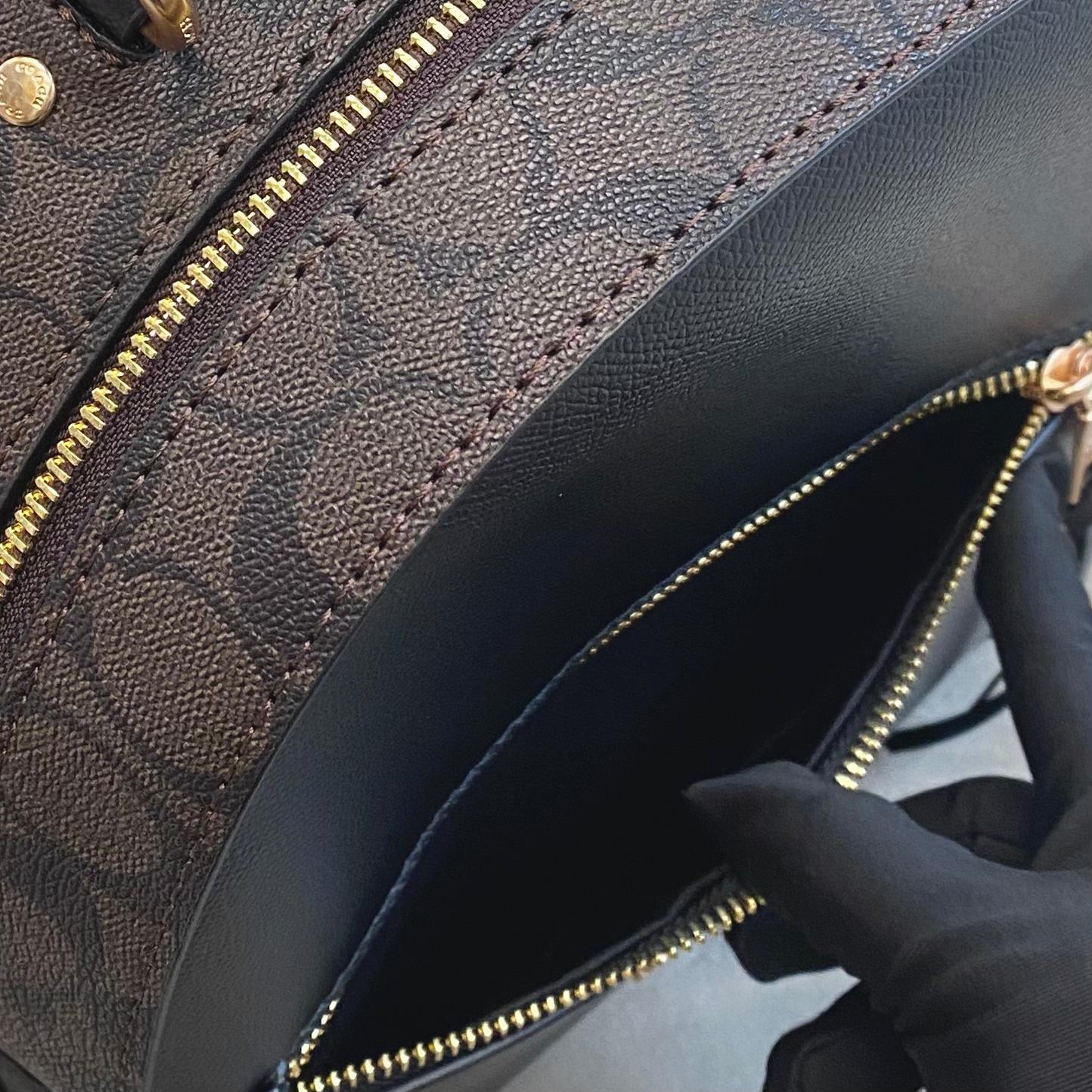 Balo Coach Jordyn Backpack DS Black/Brown - 26.5x31x9.5cm