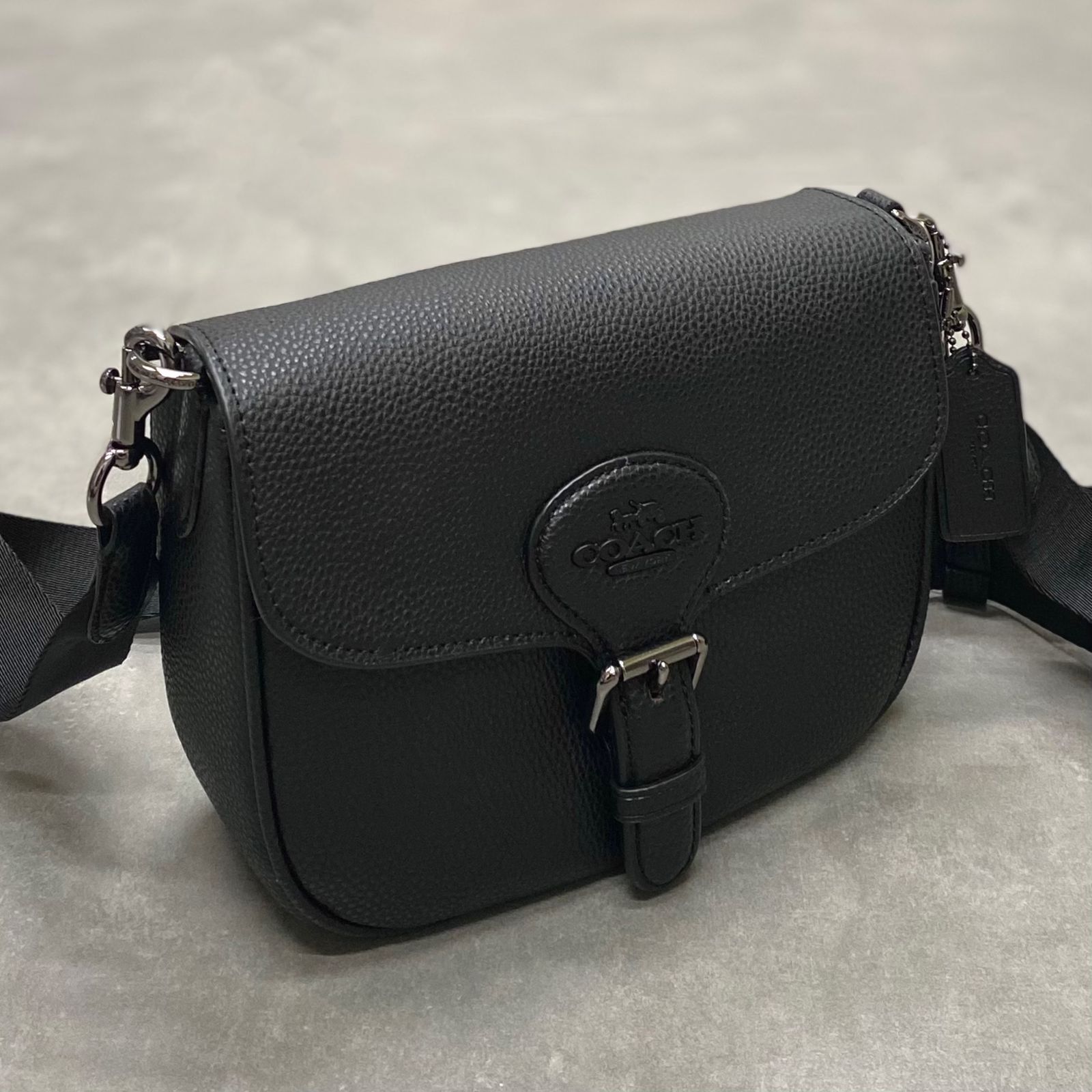 Túi Coach Amelia Saddle Bag Shoulder Bag DS Black