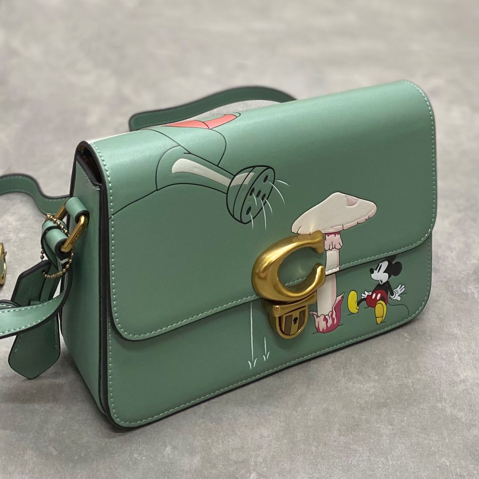 Túi Coach x Disney Studio Shoulder Bag With Mickey Mouse DS Green