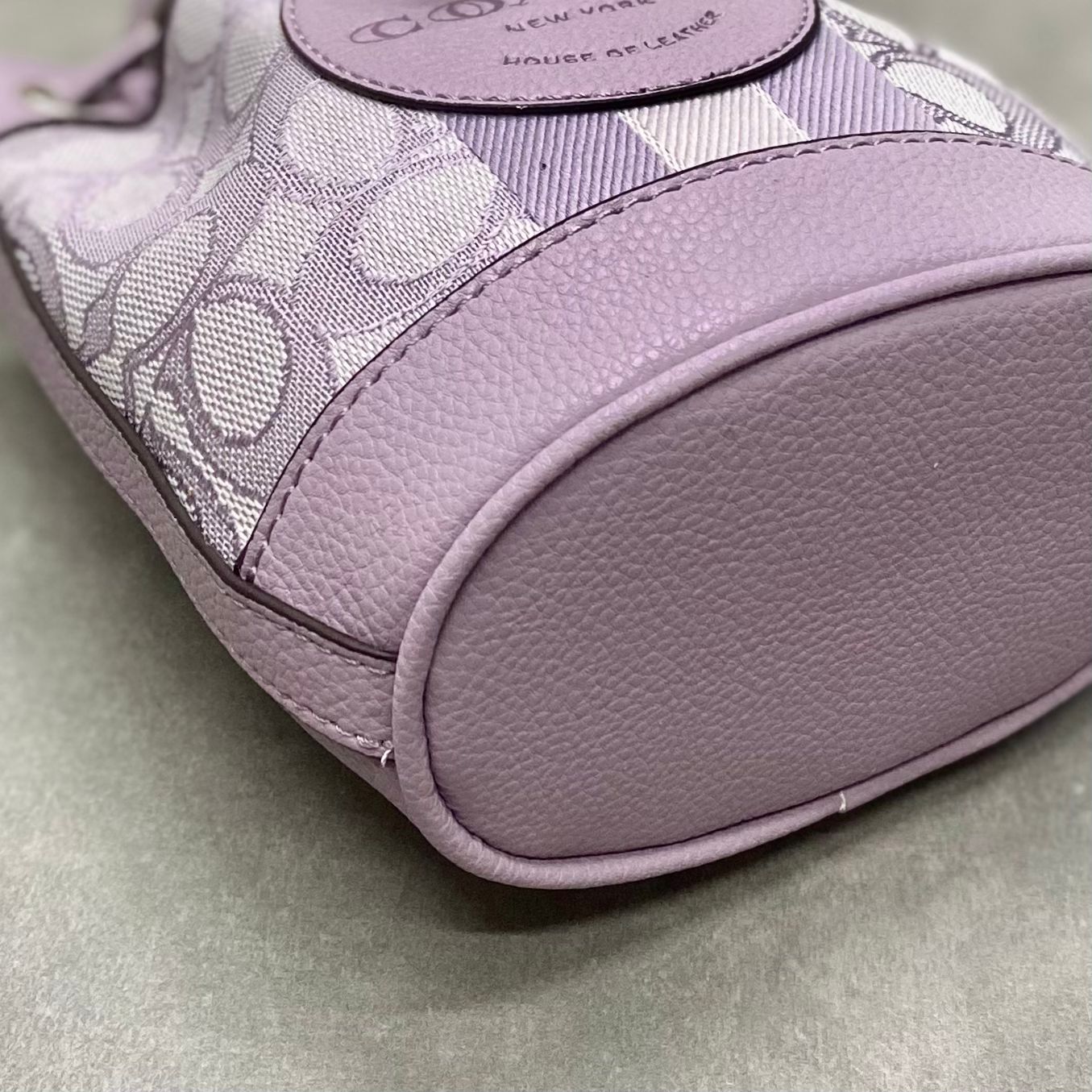 Túi Coach Mini Dempsey Bucket Bag In Signature Jacquard DS Purple