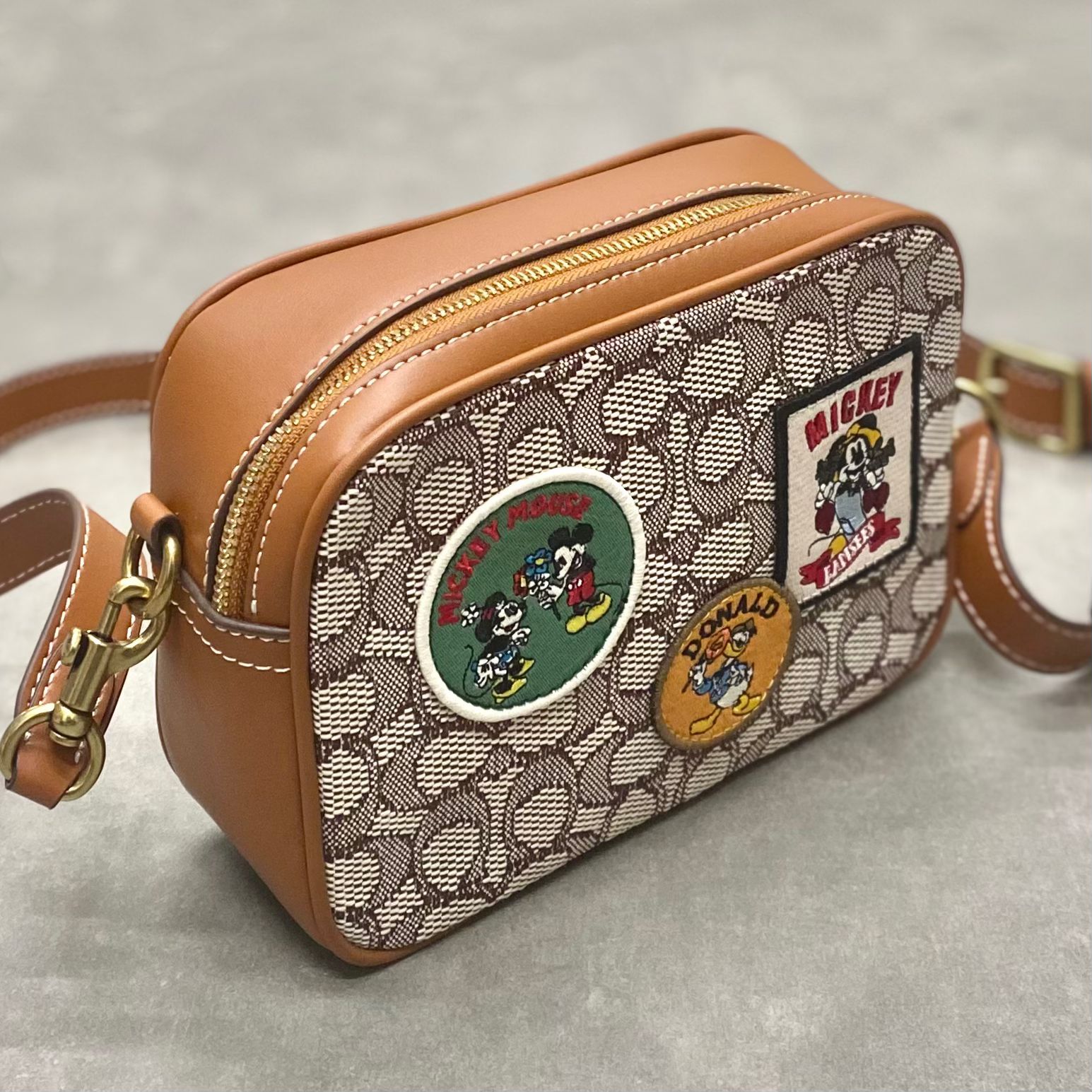 Túi Coach x Disney Rectangular Men's Crossbody Bag DS Brown
