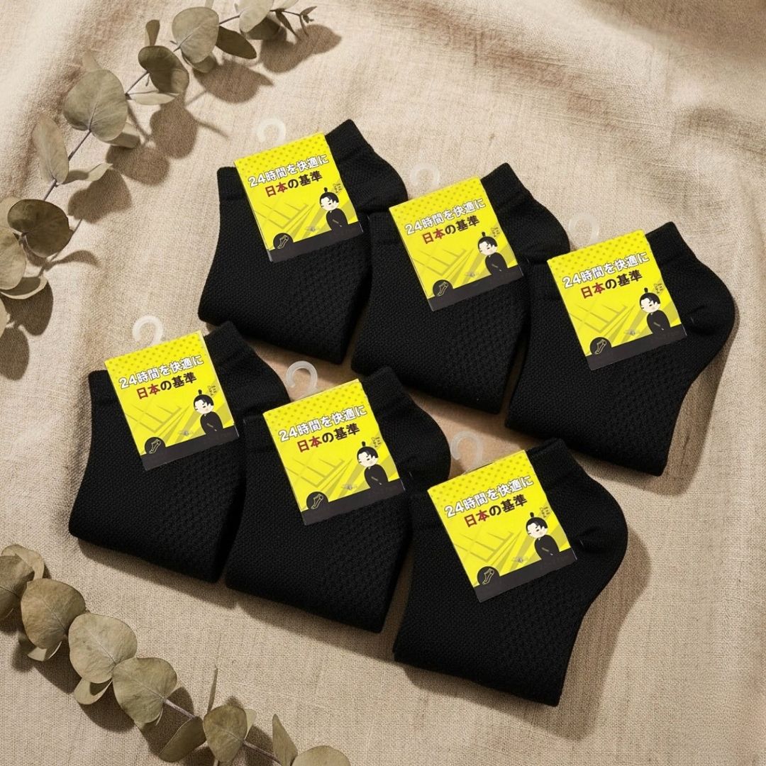 Combo of 6 pairs of Hansamu Shinobi daily socks BG14 Black